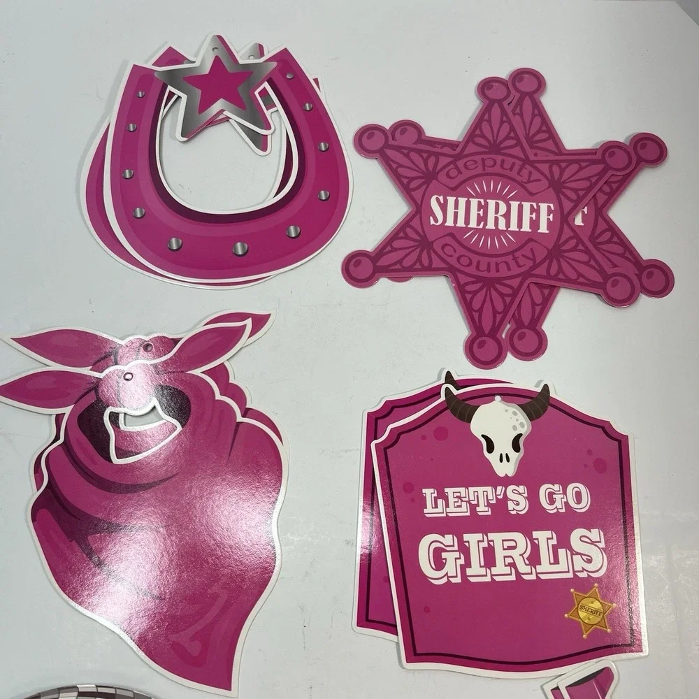 Yoqipati Party Decorations Girls OS Pink New Cowgirl Bachelorette 50Pc Set